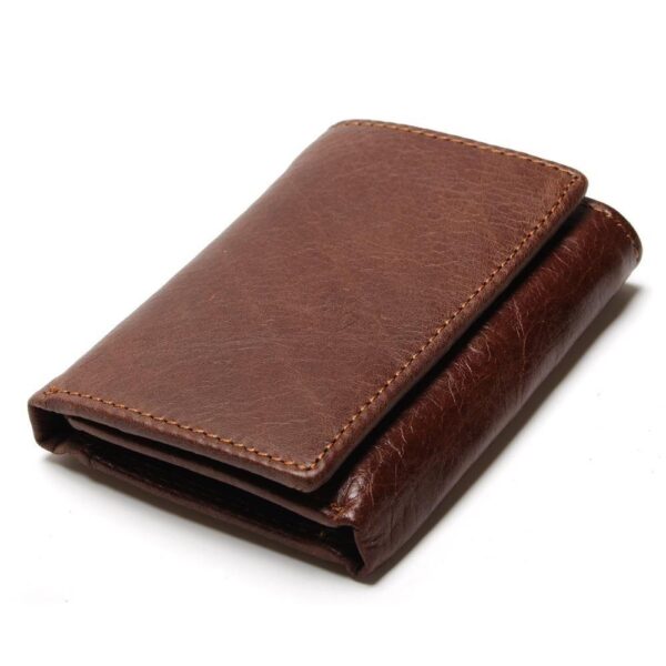 Men's Leather Vertical Trifold Wallet