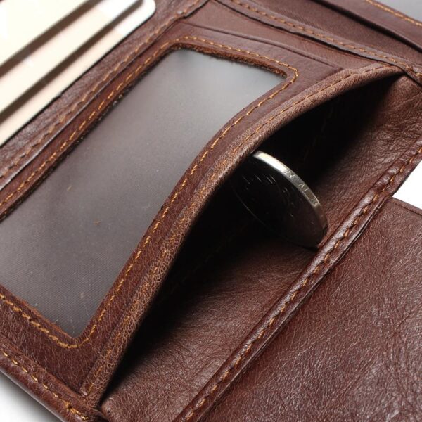 Men's Leather Vertical Trifold Wallet - Image 6