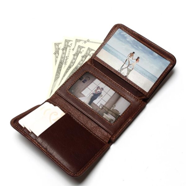 Men's Leather Vertical Trifold Wallet - Image 3