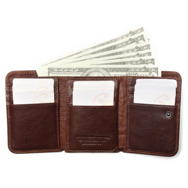 Men's Leather Vertical Trifold Wallet - Image 2