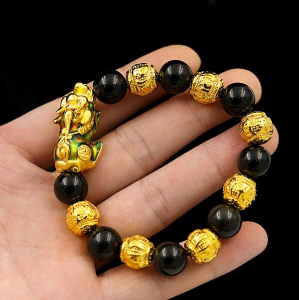 Men's 6-word Mantra Beaded Bracelet Big Compass Curse Watermelon Beads Lucky Money Handmade Chain - Image 10