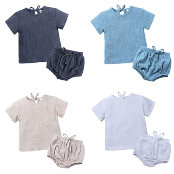 Summer Soft Linen Baby Clothing Set