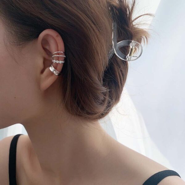 Explosion Style Tassel C-shaped Copper Zircon Ear Bone Clip 4 Pcs Butterfly - Image 4