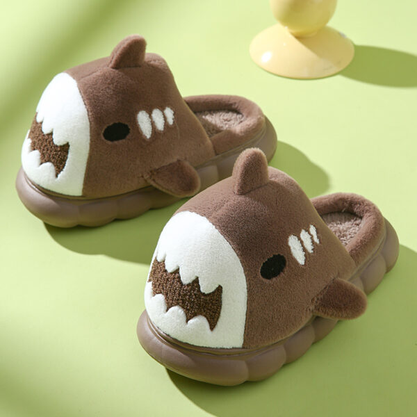 Winter Shark Slippers Fashion Thick Bottom Garden Home Shoes Indoor Non-slip Furry Warm Couple Cotton Slippers Women Men - Image 10