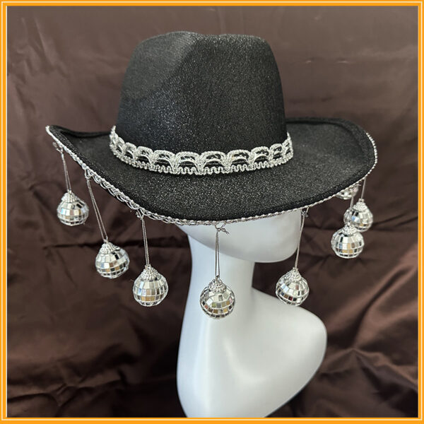 Gold Powder Ball Carnival Party Nightclub Cowboy Hat Halloween Costume - Image 3