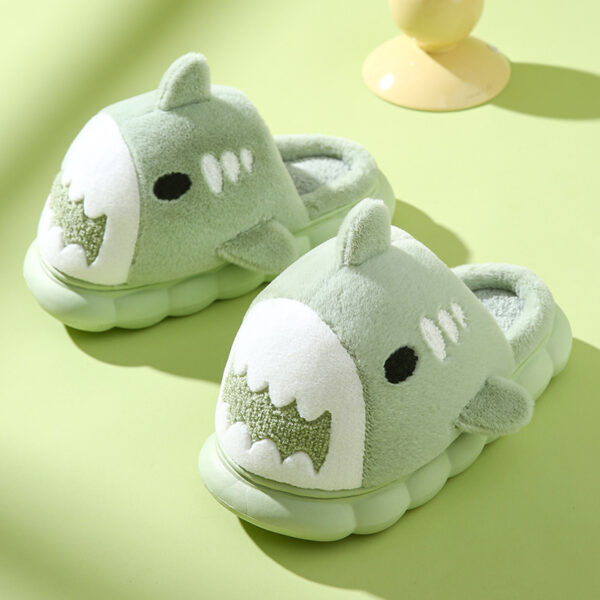 Winter Shark Slippers Fashion Thick Bottom Garden Home Shoes Indoor Non-slip Furry Warm Couple Cotton Slippers Women Men - Image 7