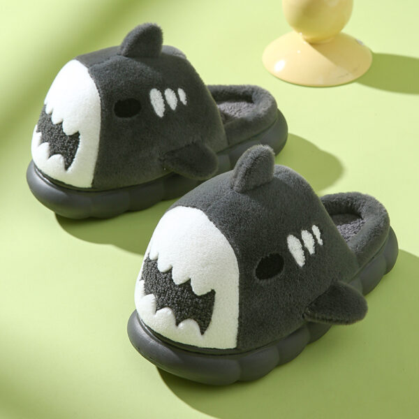 Winter Shark Slippers Fashion Thick Bottom Garden Home Shoes Indoor Non-slip Furry Warm Couple Cotton Slippers Women Men - Image 9