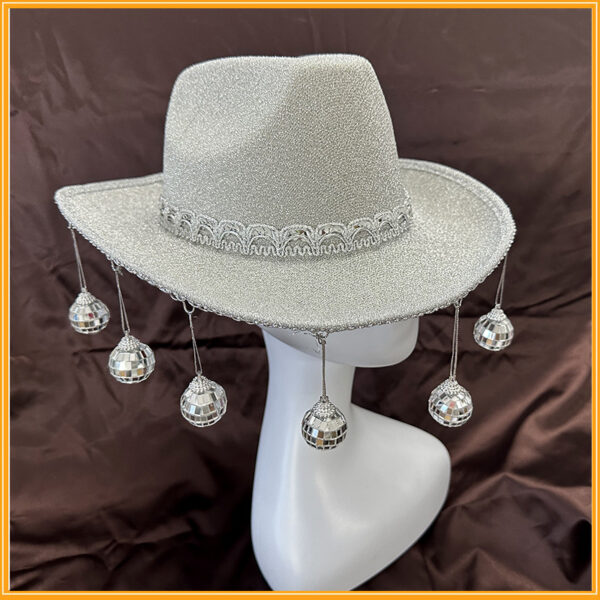 Gold Powder Ball Carnival Party Nightclub Cowboy Hat Halloween Costume - Image 4