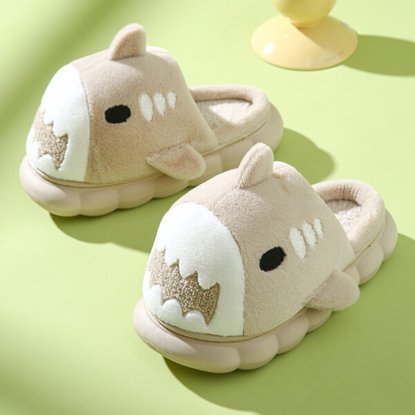 Winter Shark Slippers Fashion Thick Bottom Garden Home Shoes Indoor Non-slip Furry Warm Couple Cotton Slippers Women Men - Image 8