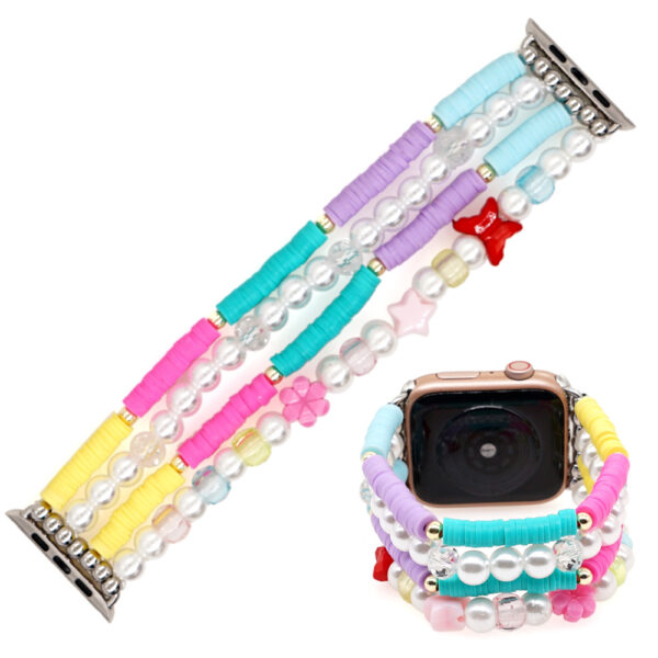 Soft Pottery Glass Pearl Beaded Jewelry Watch Strap - Image 7