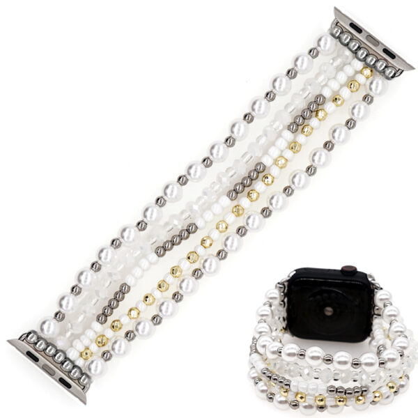 Soft Pottery Glass Pearl Beaded Jewelry Watch Strap - Image 8