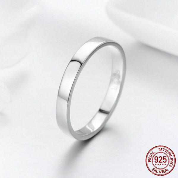 Simple White Gold Plated Round Ring For Women - Image 3