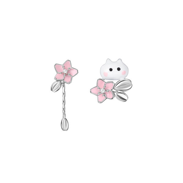 New Girly Cute And Compact Design Flower Bud Peekaboo Earrings - Image 2