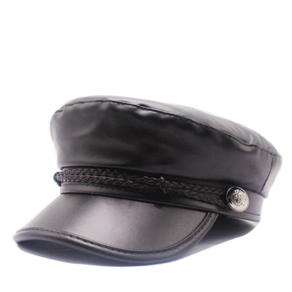 Leather Literary Star Anise Pumpkin Hat Painter Korean Style Bud - Image 6