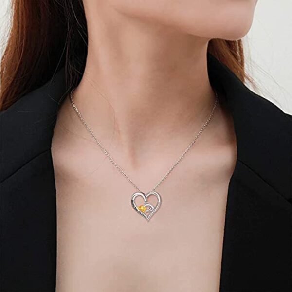 Mother and Child Hands Love Heart Pendant Necklace Jewelry for Women I Love You Forever - Image 3