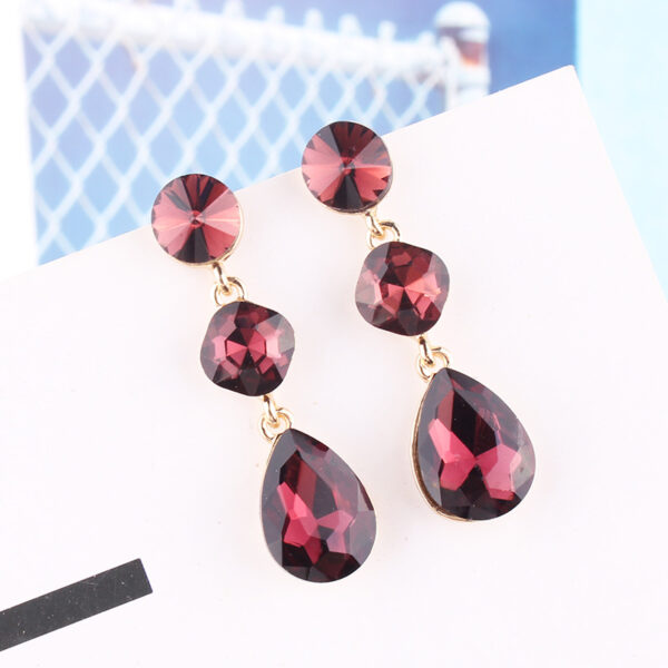 Women's Drop Shape Glass Gemstone Earrings - Image 6