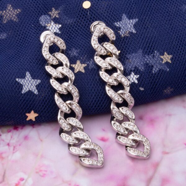 Zircon Chain Long Cuban Chain Chain Stud Earring Chain - Image 3