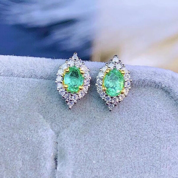 Natural Emerald S925 Silver Female Earrings - Image 7
