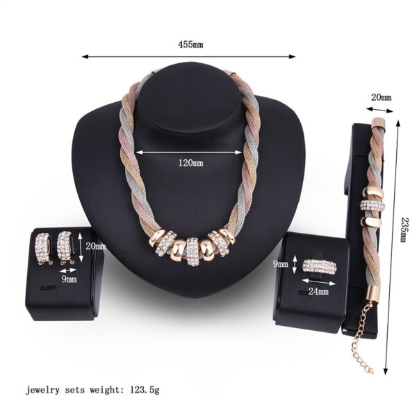 Fashion Gold-plated Four-piece Set With Diamonds - Image 6
