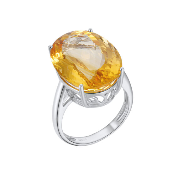 Luxury 20Ct Oval Natural Topaz Ring S925 Sterling Silver - Image 6