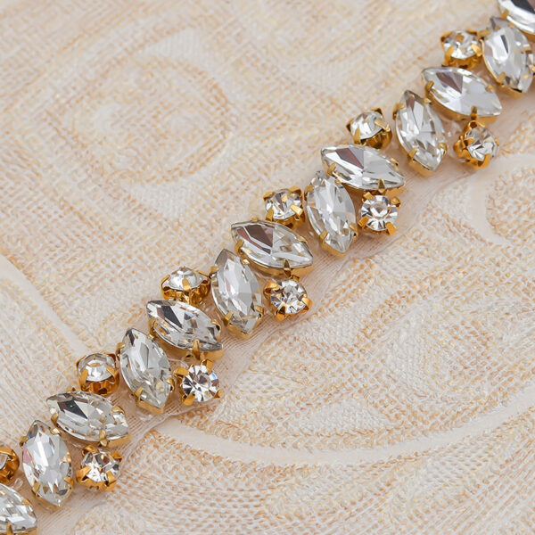 Rhinestone Applique Wedding Dress Waist Jewelry - Image 5