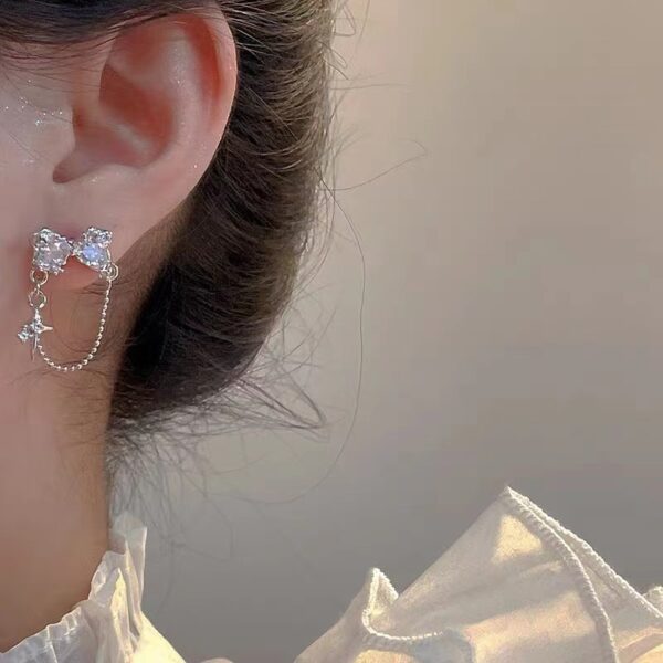 Hot Girl Style Fashion Simple Love Chain Earrings - Image 8