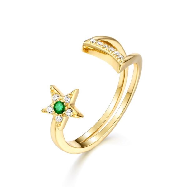 Sterling Silver Gold Plated Meteor Ring