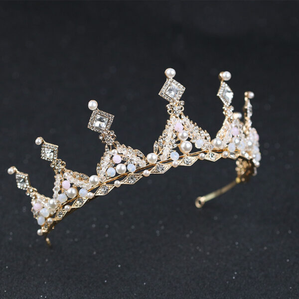 Alloy Pearl Diamond Bridal Crown Jewelry - Image 4