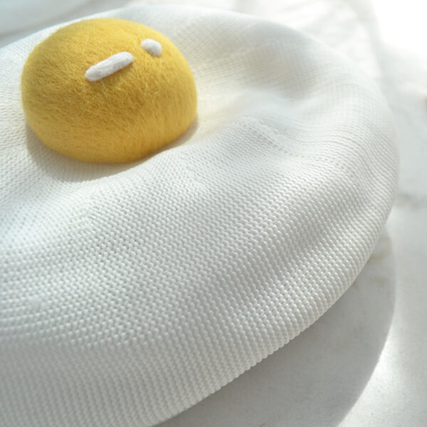 Thin Breathable Cute Poached Egg Beret - Image 2
