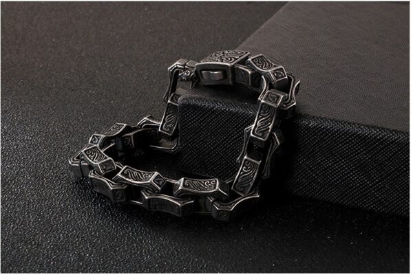Retro Totem Punk Men's Titanium Steel Bracelet - Image 10