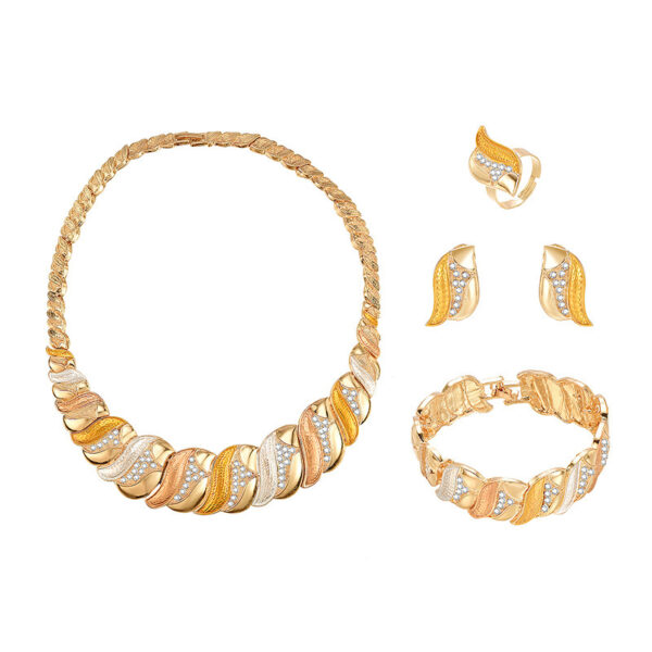 Fashion Simple Alloy First Necklace And Earrings Four-piece Set - Image 3